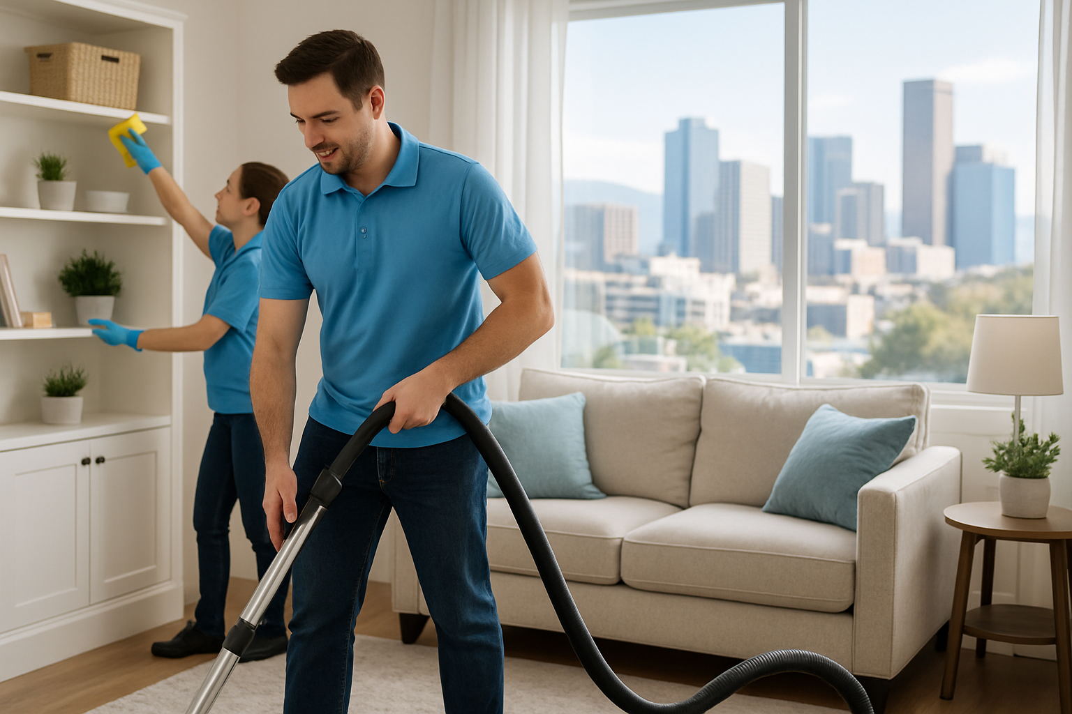 Chloe S Cleaning Company team cleaning a bright Denver home