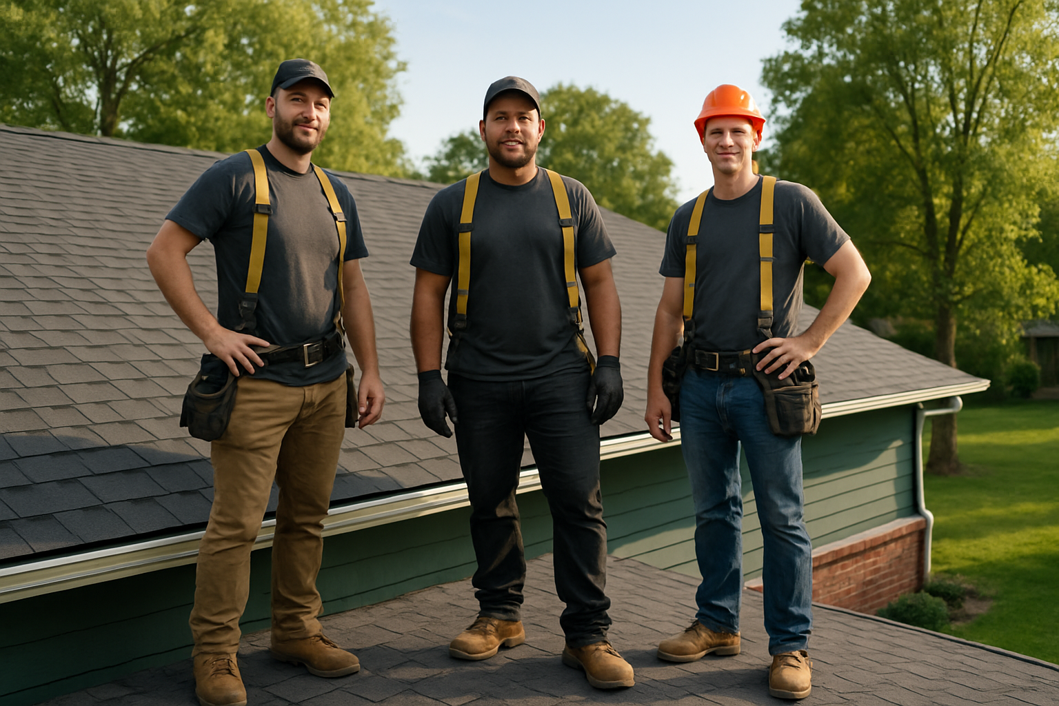 Martinez Brothers Roofers crew installing shingles on a residential roof in Aurora, Colorado