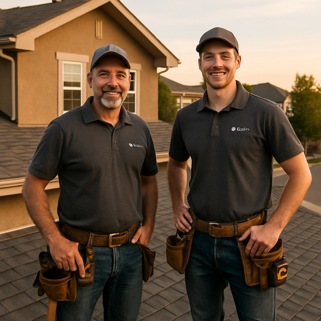 Perez Brothers Roofers crew working on a residential roof in the Denver metro area
